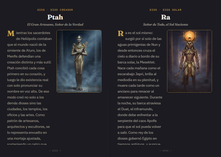 Ficha del dios Ra en el flipbook de Mitología Egipcia